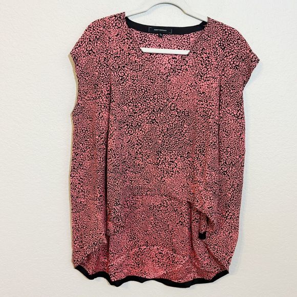 Robert Rodriguez 100%‎  Silk Hi-Low Geometric Pink Black Top Blouse sizes 2 - Picture 1 of 3